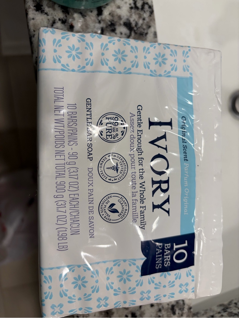 Ivory Gentle Bar Soap Original Scent - White